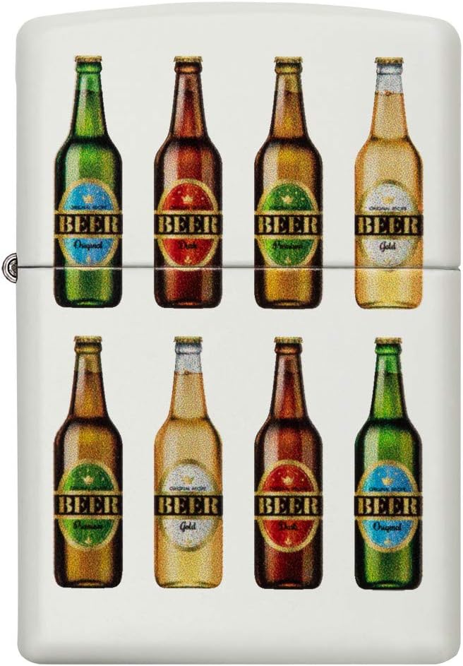 Zippo Classic Lighter-Beer Bottles Feuerzeug, Messing, Individual Design, Original Pocketsize