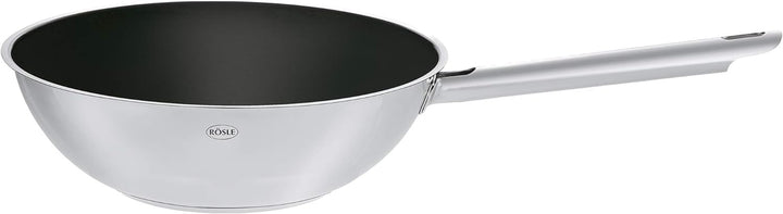 RÖSLE ELEGANCE Wokpfanne, Hochwertiger Edelstahlwok mit robuster Keramikversieglung ProCera, 28 cm,
