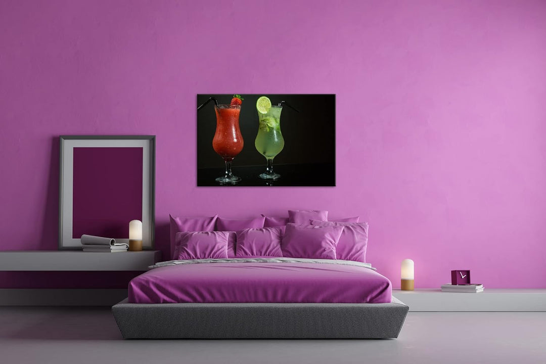deyoli Dark appetitliche Cocktails Format: 100x70 als Leinwand, Motiv fertig gerahmt auf Echtholzrah