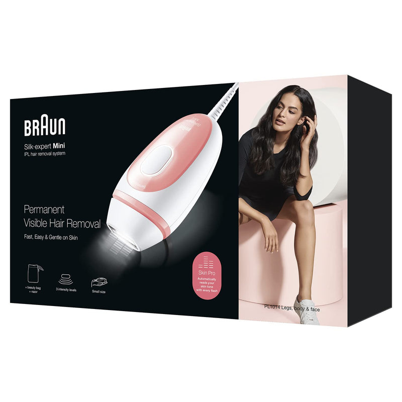 BRAUN EPILATOR PL1014 SILK-EXPERT MINI IPL BLANCO/ROSA MIT KABLE