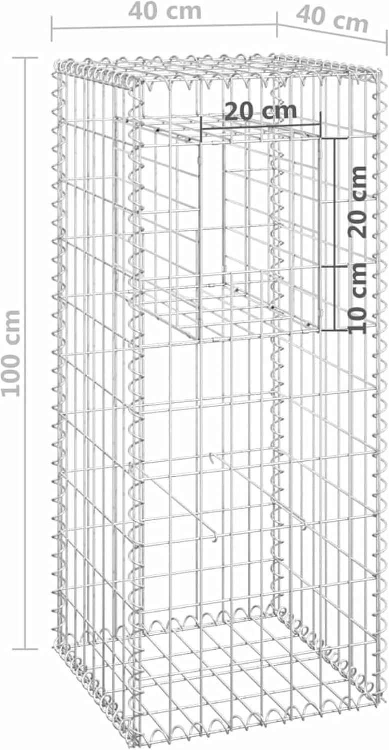 Tidyard 2 STK. Gabionensäule Gabionen Gabione Säule Säulen Steingabionen Steinkorb Drahtkorb Gabione