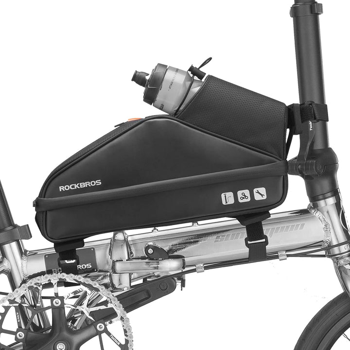 ROCKBROS Fahrradtasche Wasserdicht Rahmentasche Dreieckstasche mit Wasserflaschentasche für Faltrad