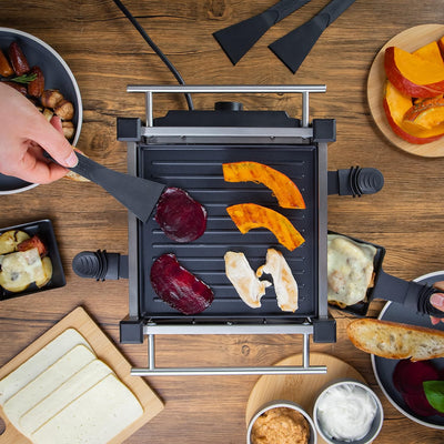 Küchenprofi Raclette TASTE4 , Raclette 4 Personen, Antihaftbeschichtete Grillplatte beidseitig verwe