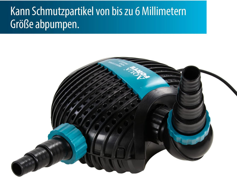 AquaForte O-10.000 Teichpumpe, 120 Watt, maximale Fördermenge 10 m3 pro Stunde, maximale Förderhöhe