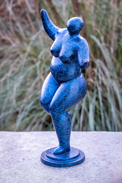IDYL Bronze-Skulptur Dicke Dame Belle Mia | 37x13x20 cm |Bronze-Figur handgefertigt | Gartenskulptur