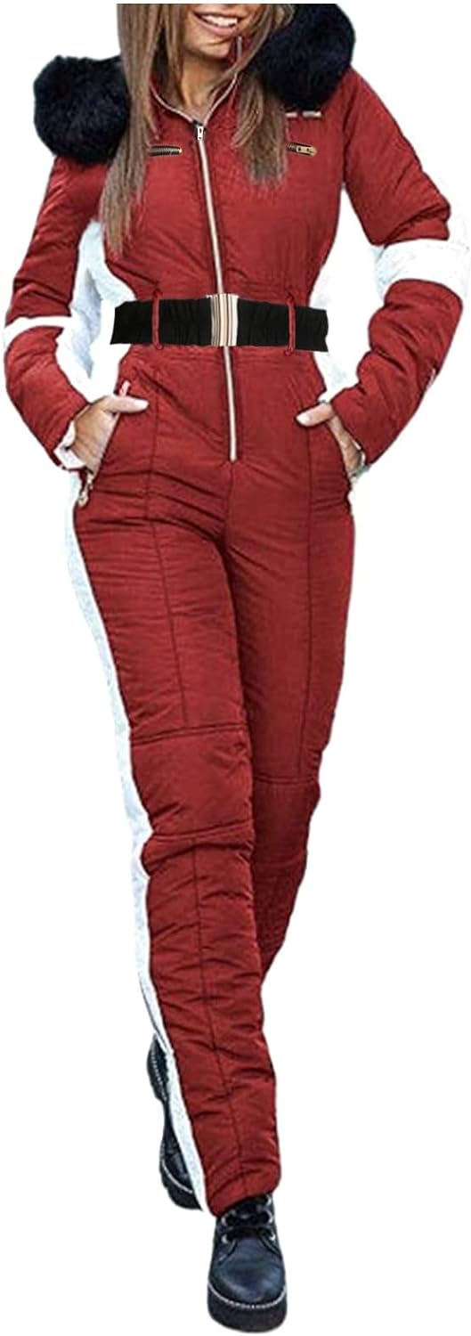 Fannyfuny Damen Schneeanzug Skianzug Winter Warme Skioverall Skifahren Skianzüge Overall Jumpsuit Fr