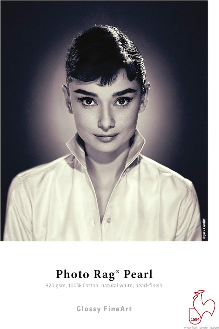 Hahnemühle 10641666 Digital FineArt Photo Rag Pearl Papier, 320 g/m², DIN A3, 297 x 420 mm, naturwei