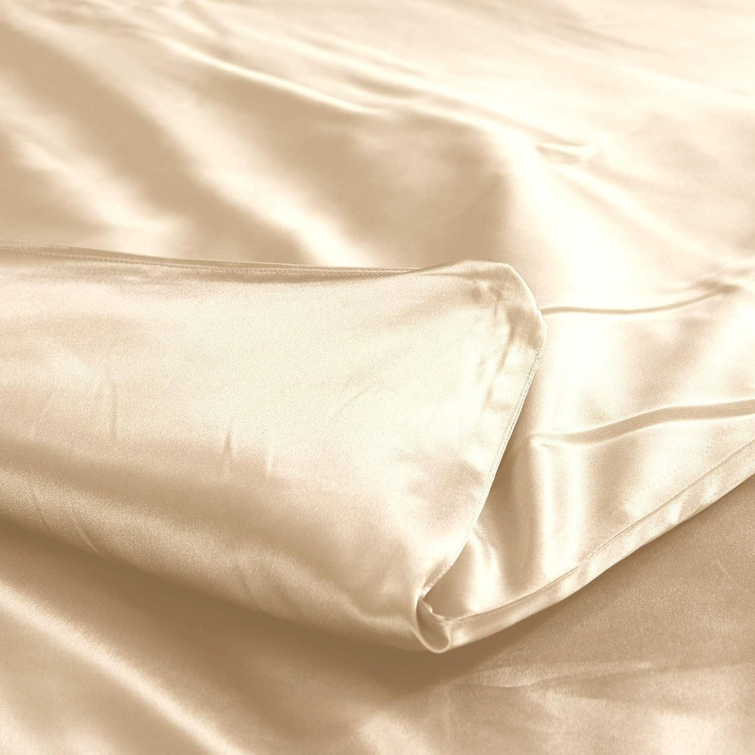 THXSILK Seidenbettwäsche Set 2 teilig, Bettbezug 135 x 200 cm und 40 x 80 cm Kissenbezug, Hypoallerg