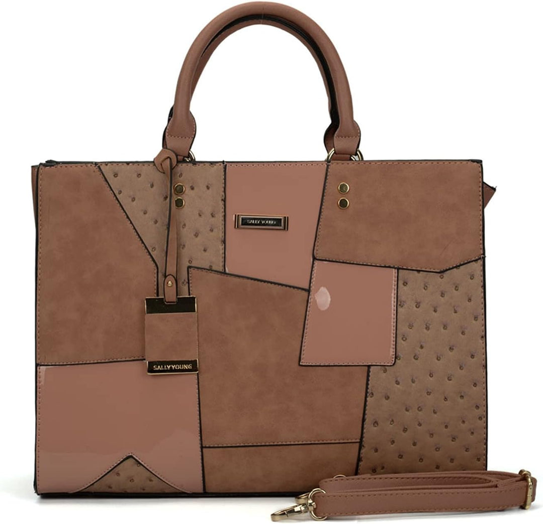 PORRASSO Damen Handtasche Mode Henkeltaschen Frauen Gross Schultertasche PU Leder Shopper Umhängetas