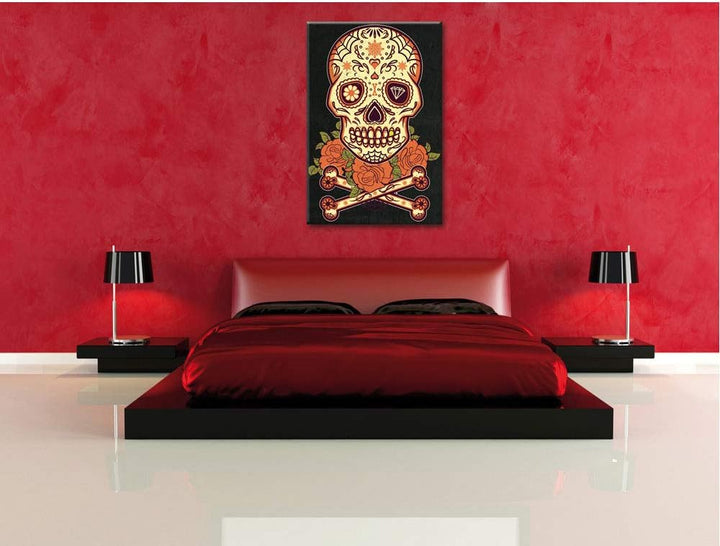 Dark Fortuna black Leinwandbild Bild auf Leinwand, XXL riesige Bilder fertig gerahmt mit Keilrahmen,