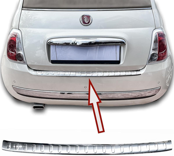 Ladekantenschutz Edelstahl CHROM kompatibel für FIAT 500 | 500C | 2007-2015 | | mit Abkantung | prem