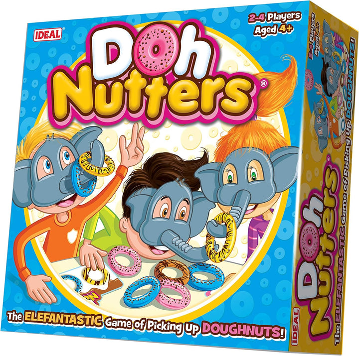 Ideal , Doh Nutters: The elefantastic Game of Picking up Doughnuts!, Kids Games, for 2-4 Players, Ag