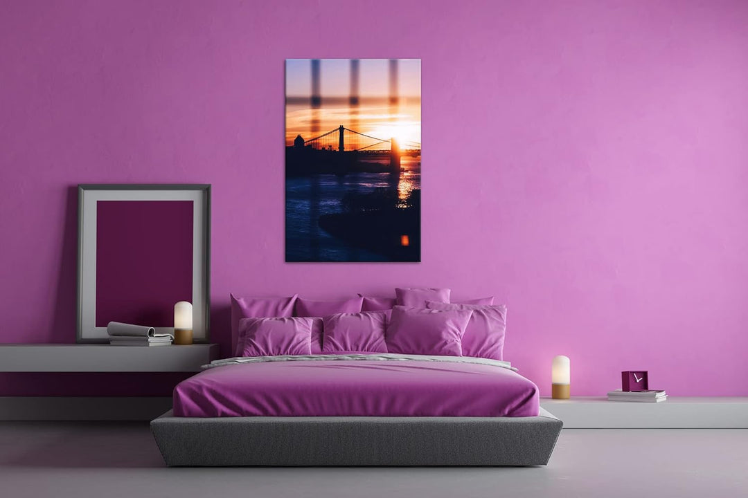 deyoli taumhafte Hängebrücke Format: 80x60 cm als Leinwandbild, Motiv fertig gerahmt auf Echtholzrah