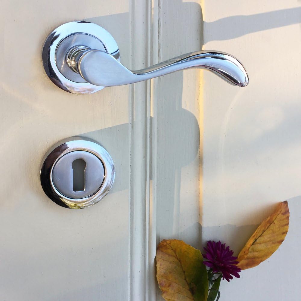 Antikas - Top Qualität - Klinken Garnitur Chrom Edelstahl Türbeschläge Innentüren - Büro