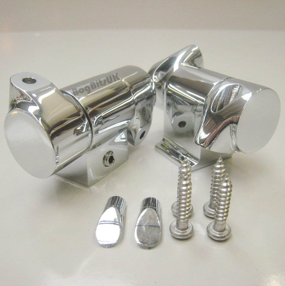 Roca Senso und Giralda WC-Sitz Scharnier-Set aus Chrom mit sanftem Deckel und mit Endkappe-Befestigu