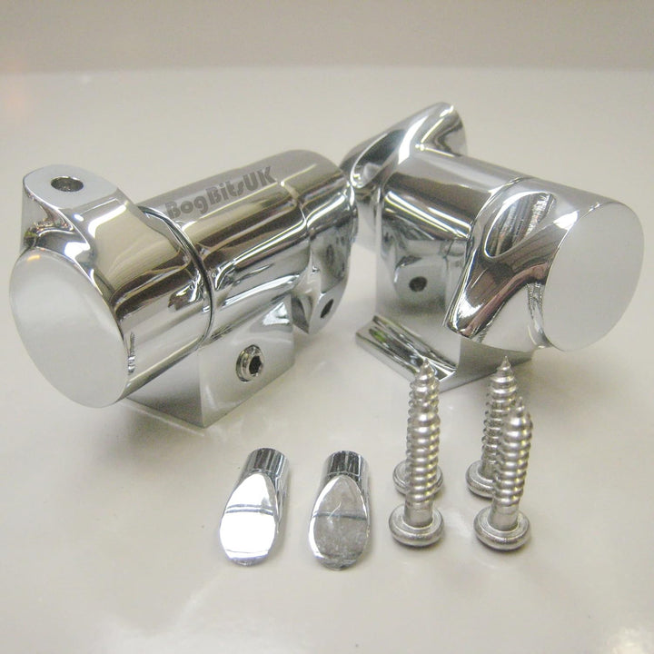 Roca Senso und Giralda WC-Sitz Scharnier-Set aus Chrom mit sanftem Deckel und mit Endkappe-Befestigu