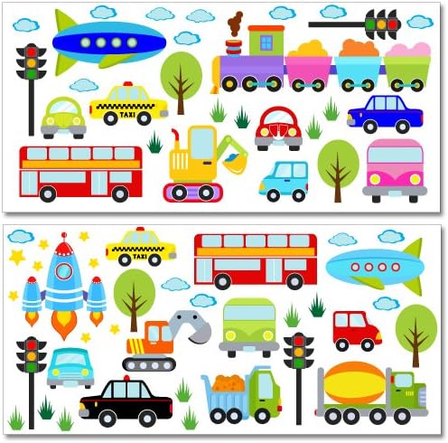 Wandkings Autowelt Wandsticker Megapack Set, 64 Aufkleber, Gesamtfläche 260 x 70 cm
