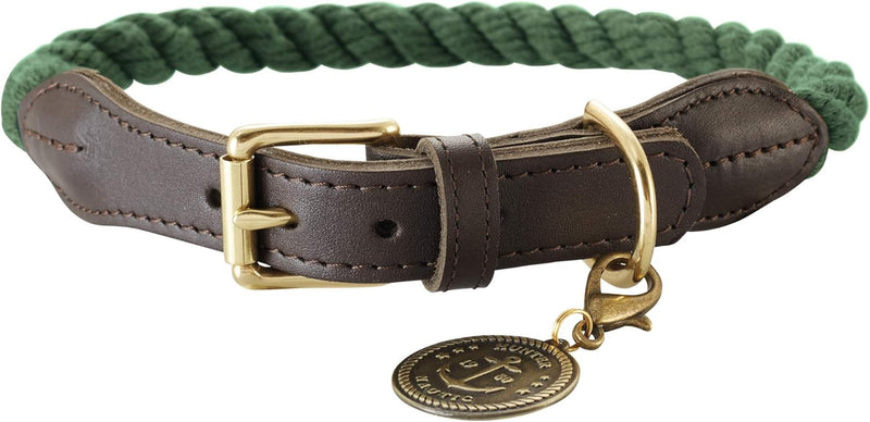 HUNTER LIST Hundehalsband, Tau, Leder, maritim, strapazierfähig, wetterfest, geschmeidig, 70 (XL), o