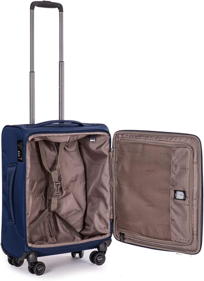 Stratic Mix Koffer Weichschale Reisekoffer Trolley Rollkoffer Handgepäck, TSA Kofferschloss, 4 Rolle