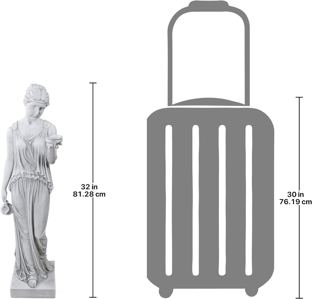 Design Toscano Hebe, die Göttin der Jugend griechische Gartenstatue, Polyresin, antikes steingrau, g