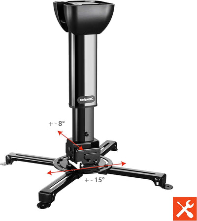 celexon neigbare Beamer-Deckenhalterung schwarz Multicel 3040Pro - 30-40cm Deckenabstand - bis 15kg