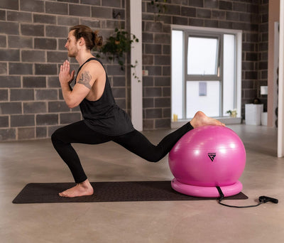 RDX Gymnastikball mit Widerstandsbänder Stabilitätsbasis, Extra Dicker Sitzball Yoga Pezziball Fitne