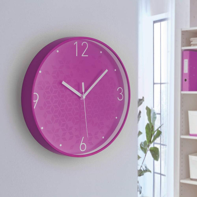 Leitz Wanduhr WOW, Lila, 32.5 x 31.1 cm WOW Violett, WOW Violett