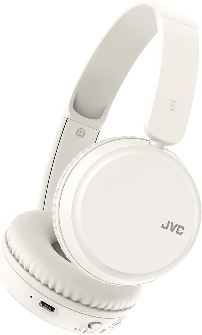 JVC HA-Z37W-W - Bluetooth On-Ear-Kopfhörer, Tiefbass, 3 Klangmodi (Bass/Klar/Normal), 35 Stunden Akk