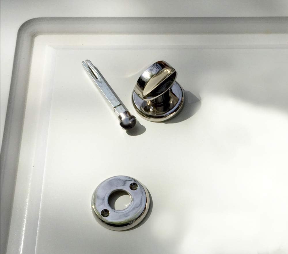 Antikas - Nickel Verschluss - Beschlag WC Toilettentür Drehschliesser Gäste-Toilette