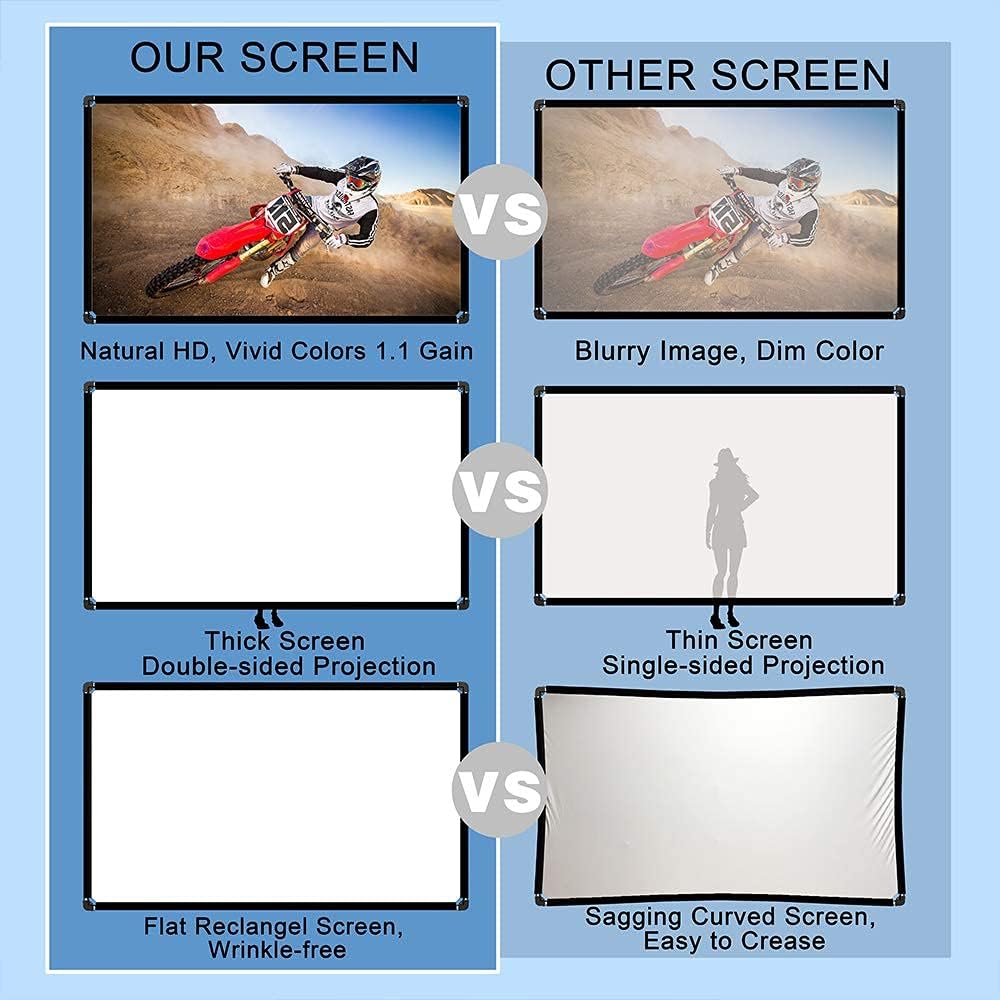 Beamer leinwand(150 "), Projektion Leinwand mit Ständer 16: 9 HD Faltbare Innen- / Aussenprojektion,