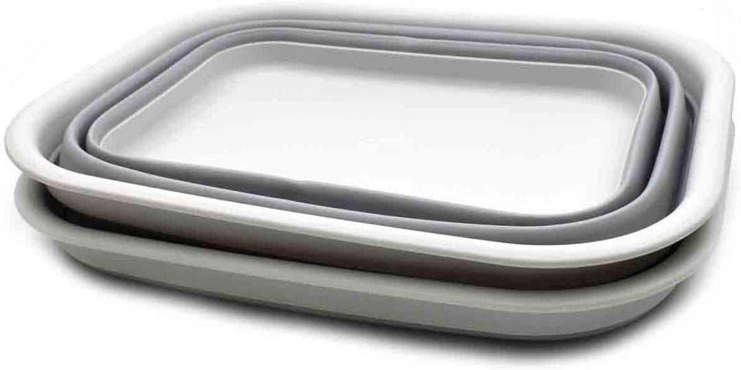 SAMMART 15L Set of 2 Collapsible Tub (Grau/Grau, 2) Grau/Grau 2, Grau/Grau 2
