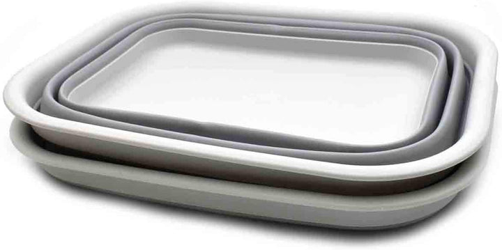 SAMMART 15L Set of 2 Collapsible Tub (Grau/Grau, 2) Grau/Grau 2, Grau/Grau 2