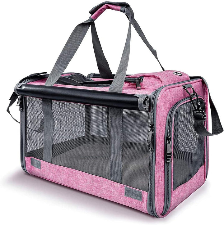 PETCUTE Katzentransportbox für grosse Katzen 20 lbs,Faltbar Hundetransportbox für Kleine Hunde,Tragb