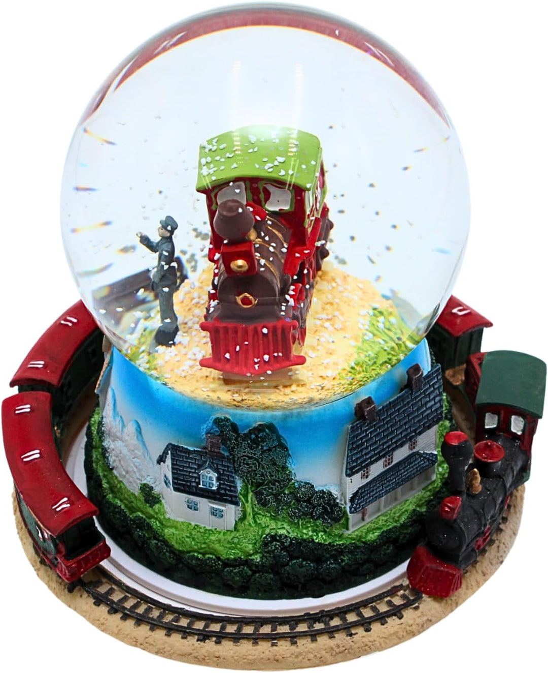 Schneekugel mit beweglichem Zug und Spielwerk, Melodie: Oh Susanna, Masse: H/Ø ca. 17 x 15 cm 17 cm,