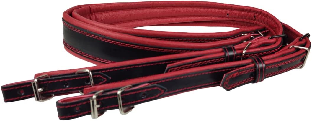 Akkordeongurte Leder 60-120 Bass Schwarz / Rot