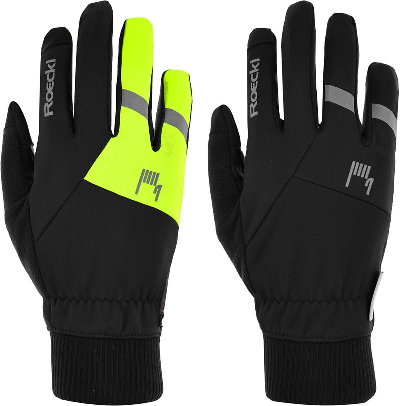 Roeckl Rofan 2 Winter Fahrrad Handschuhe lang schwarz/gelb 2024 Schwarz 10.5, Schwarz 10.5