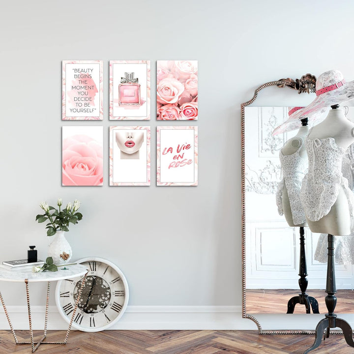 Novart Wandbilder Set - KOMPLETT AUFHÄNGFERTIG - Made in Germany - Moderne Bilder Fashion Wohnzimmer