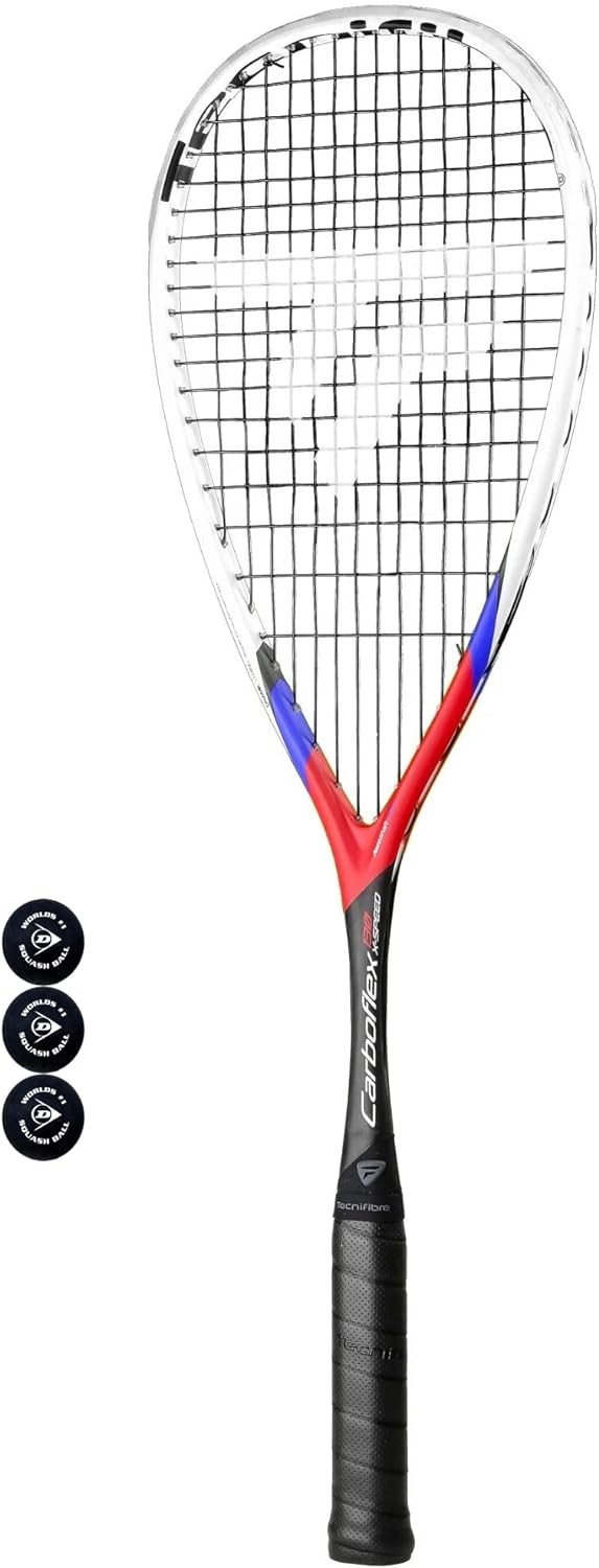 Tecnifibre Carboflex 130 X-Speed Squashschläger & 3 Squashbälle