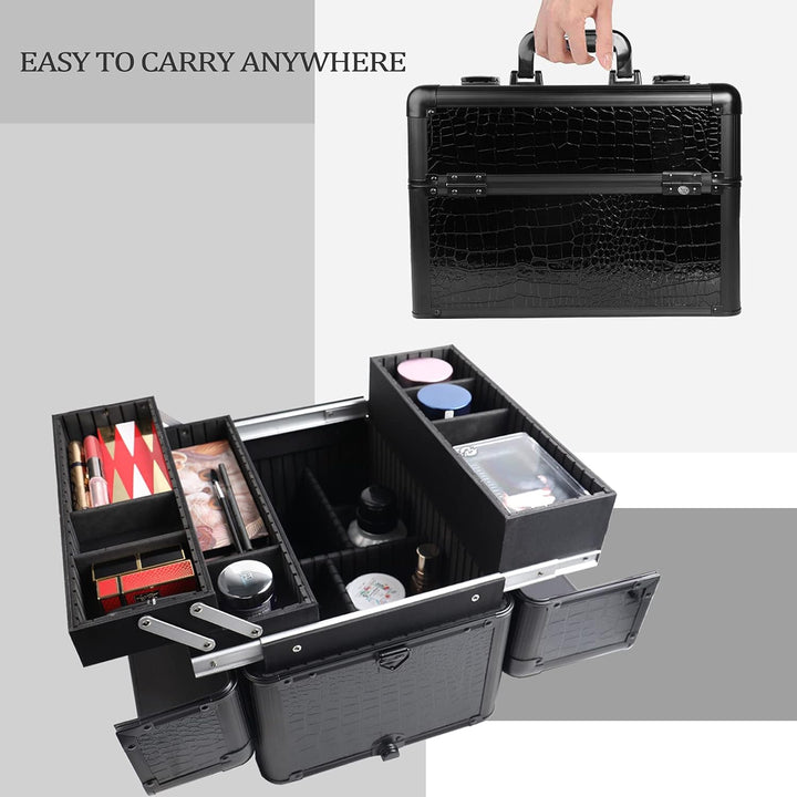 ANGNYA Kosmetikkoffer Trolley Friseurkoffer Multikoffer Schminkkoffer Rollkoffer mit 4 Rollen Make u