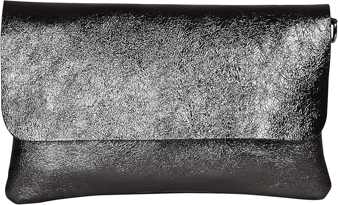 AmbraModa GLX11 - Damen Umhängetasche, Clutch, Handytasche aus echtem Leder mit abnehmbarem und vers