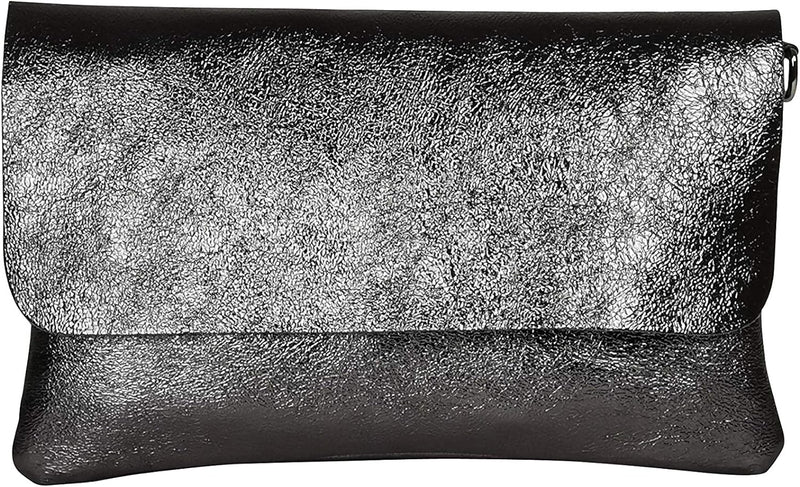 AmbraModa GLX11 - Damen Umhängetasche, Clutch, Handytasche aus echtem Leder mit abnehmbarem und vers