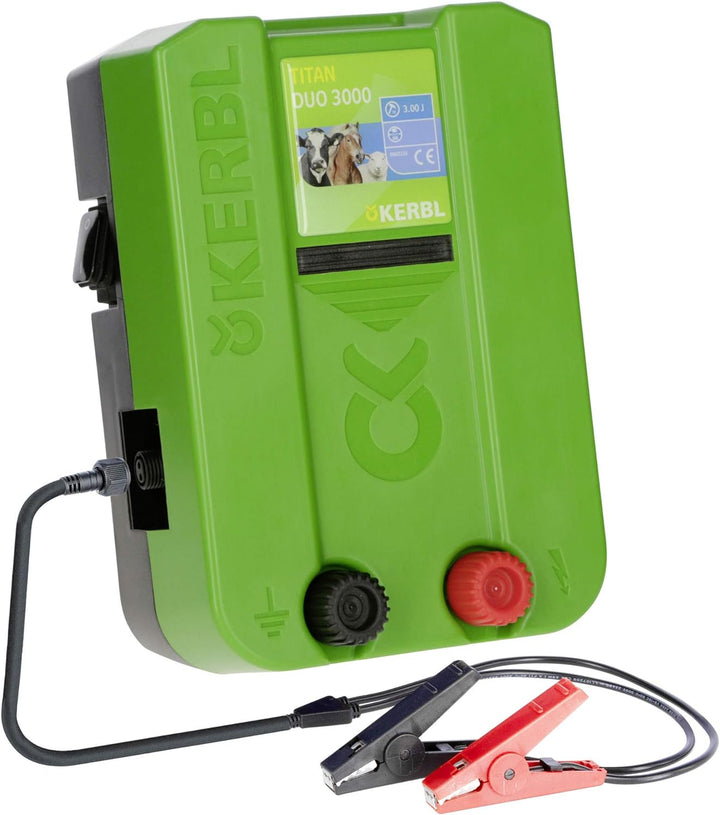 Kerbl Weidezaungerät Titan Duo 3000 (für kurze Zaunanlagen, 12 / 230 Volt DUO Gerät mit hoher Ausgan