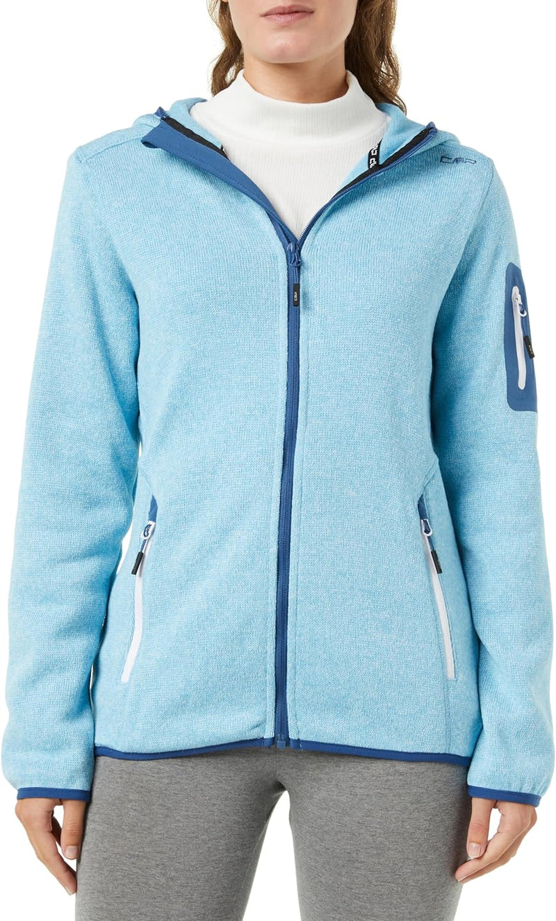 CMP Damen Strick Fleece Jacke 3h19826 40 Himmelblaues Staubblau, 40 Himmelblaues Staubblau