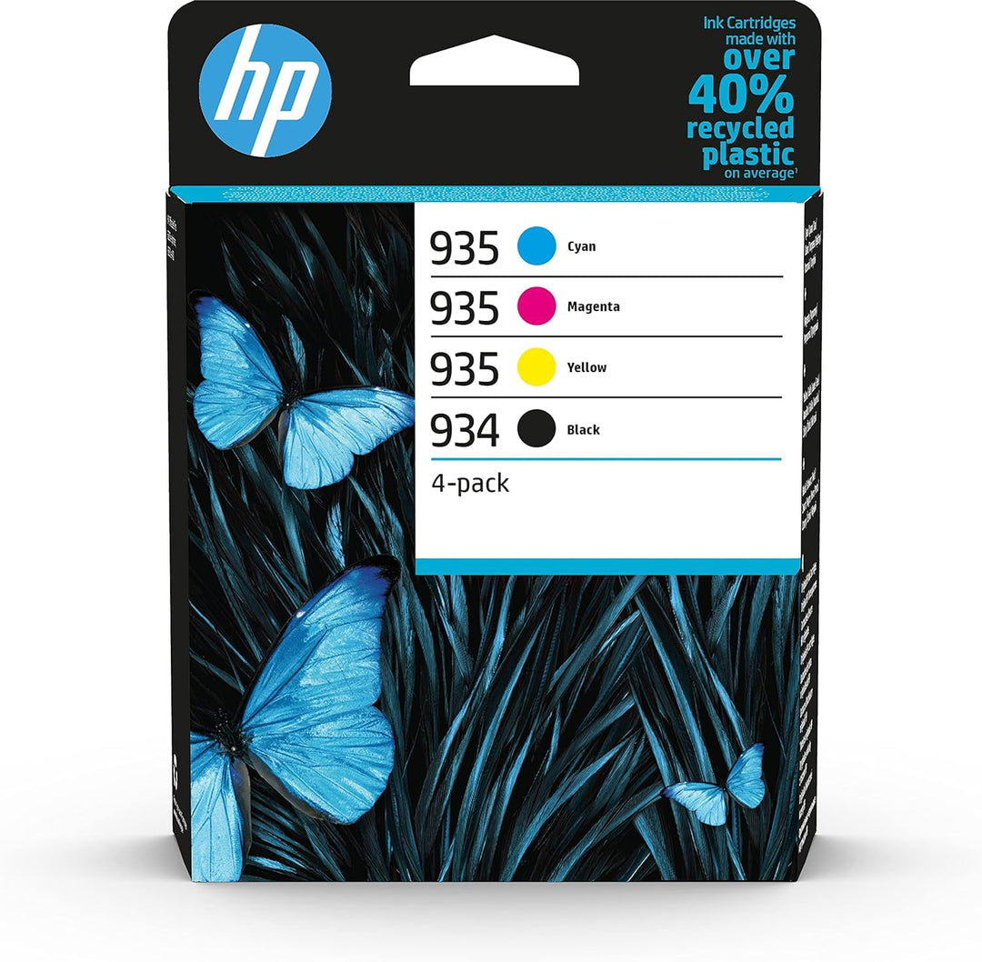 HP 934 Pack de 4 Cartouches d'encre Noire/ 935 Pack de 4 Cartouches d'encre Cyan/Magenta/Jaune authe