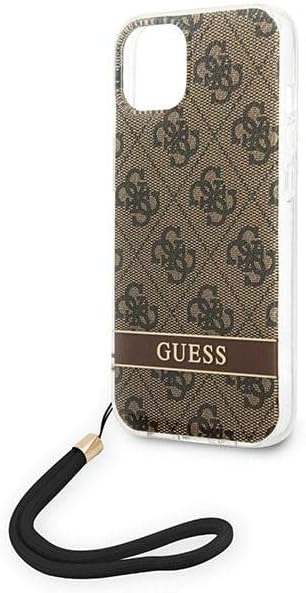 GUESS GUOHCP14MH4STW Hülle für iPhone 14 Plus 6,7" braun/Brown hardcase 4G Print Strap