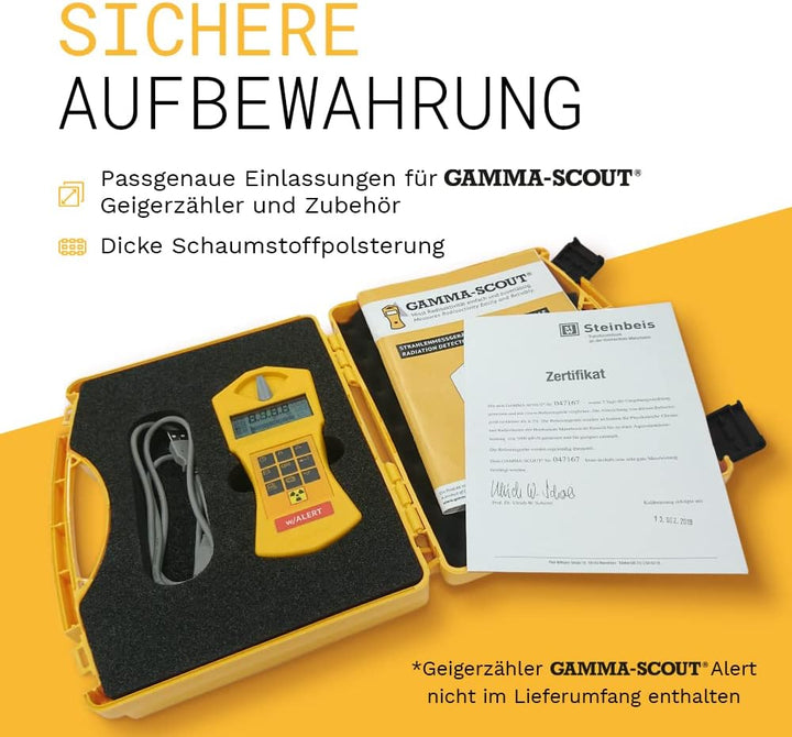 GAMMA-SCOUT Messgerätekoffer für die sichere Aufbewahrung von Geigerzähler & Zubehör - Made in Germa