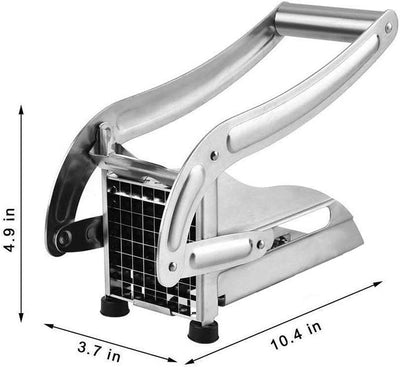 EUNEWR Edelstahl Pommesschneider,Kartoffelschneider Gemüseschneider mit 2 Messereinsätzen und Stempe