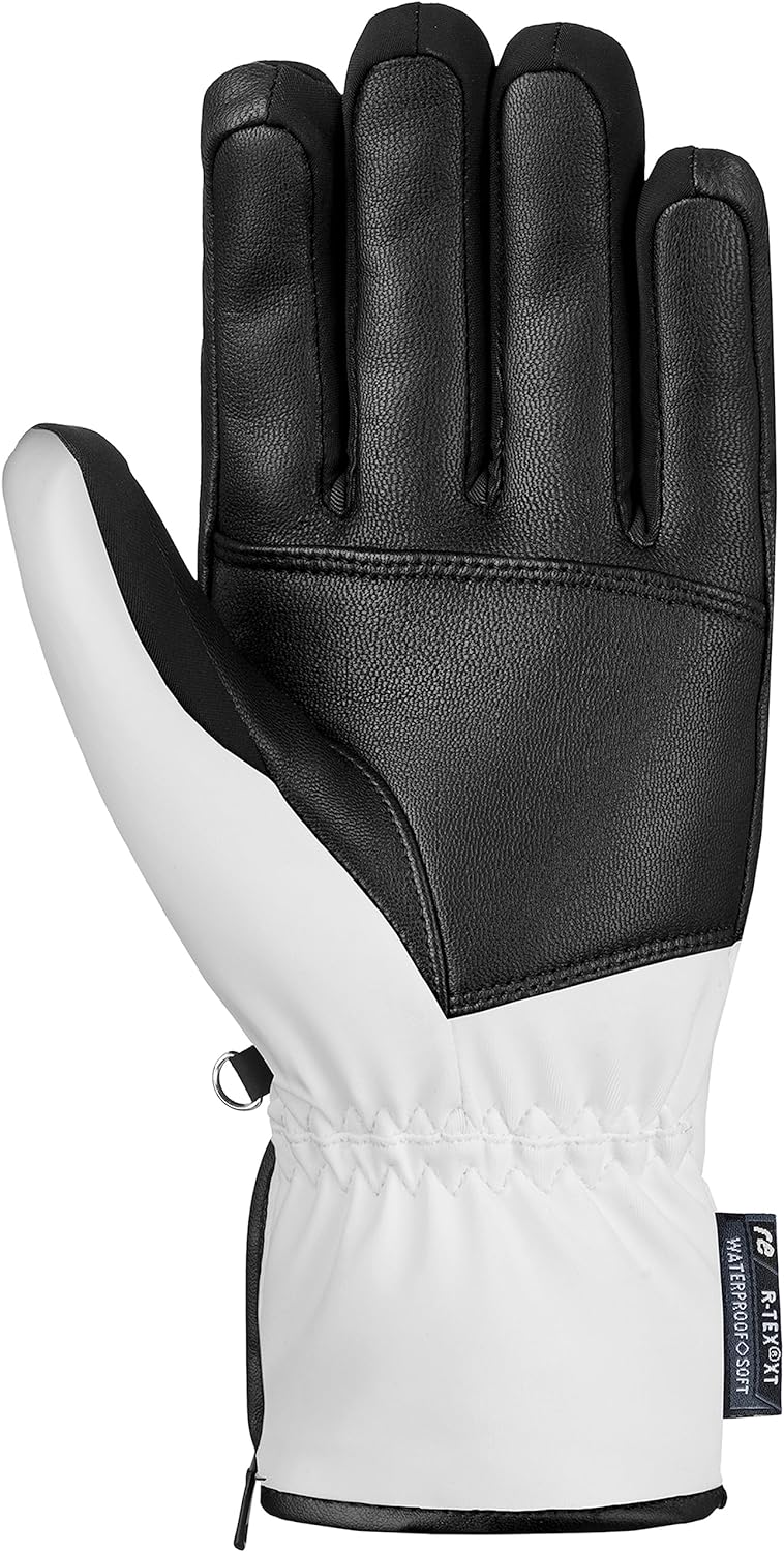 Reusch Damen Handschuhe Tiffany R-tex Xt Extra Warm, Wasserdicht, Atmungsaktiv 8.5 Weiss / Schwarz,