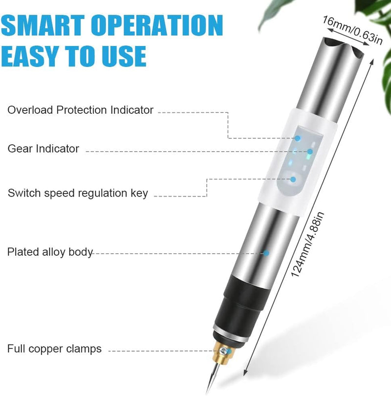 Elektrischer Gravierstift, Kabelloses Graviergerät, Wiederaufladbarer Gravierwerkzeugsatz mit Zubehö