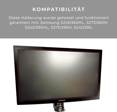 VESA Adapter Halterung für Samsung Monitore S27D390H, S24D390HL, S27D360H, S24D360HL - by HumanCentr